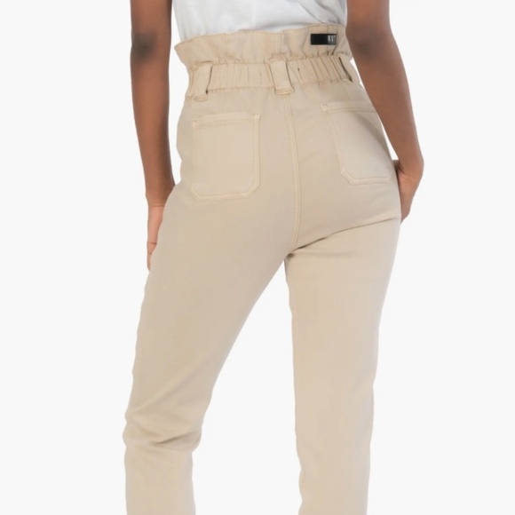 Kut from the Kloth Rachael Paper Bag Waist Beige Khaki Pants - Size 6 - Picture 2 of 14